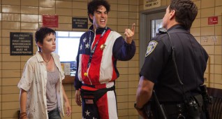 Zoey (Anna Faris, far left) and The Dictator (center) in THE DICTATOR, from Paramount Pictures..FD-02085