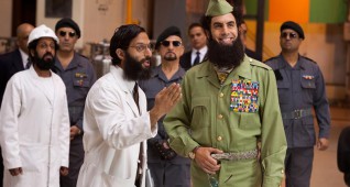 Maroush (Adeel Akhtar, far left), Nadal (Jason Mantzoukas, center left), Tamir (Ben Kingsley, center) and The Dictator (center right) in THE DICTATOR, from Paramount Pictures..FD-06550.