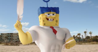 SpongeBob SquarePants (as The Invincibubble).  SpongeBob SquarePants, the world's favorite sea dwelling invertebrate, comes ashore to our world for his most super-heroic adventure yet in THE SPONGEBOB MOVIE: SPONGE OUT OF WATER, from Paramount Pictures and Nickelodeon Movies.